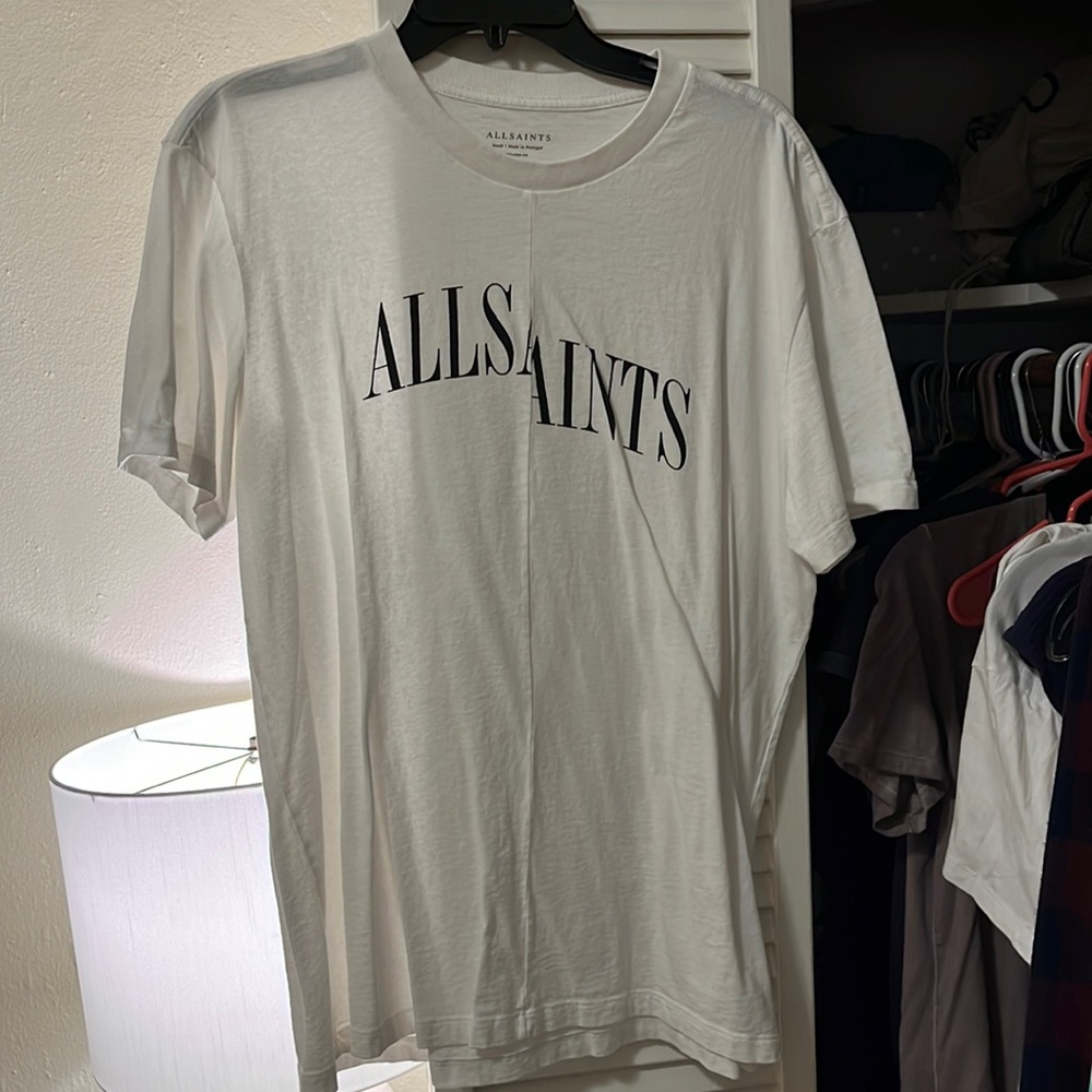 All Saints white graphic T - small